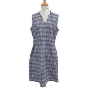 J McLaughlin Dress Womens 12 Vilma Scalloped V Neck Sleeveless Back Zip Shift